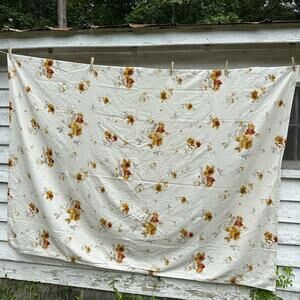 Calvin Klein Floral fall brown & gold Fabric Tablecloth  harvest autumn colors